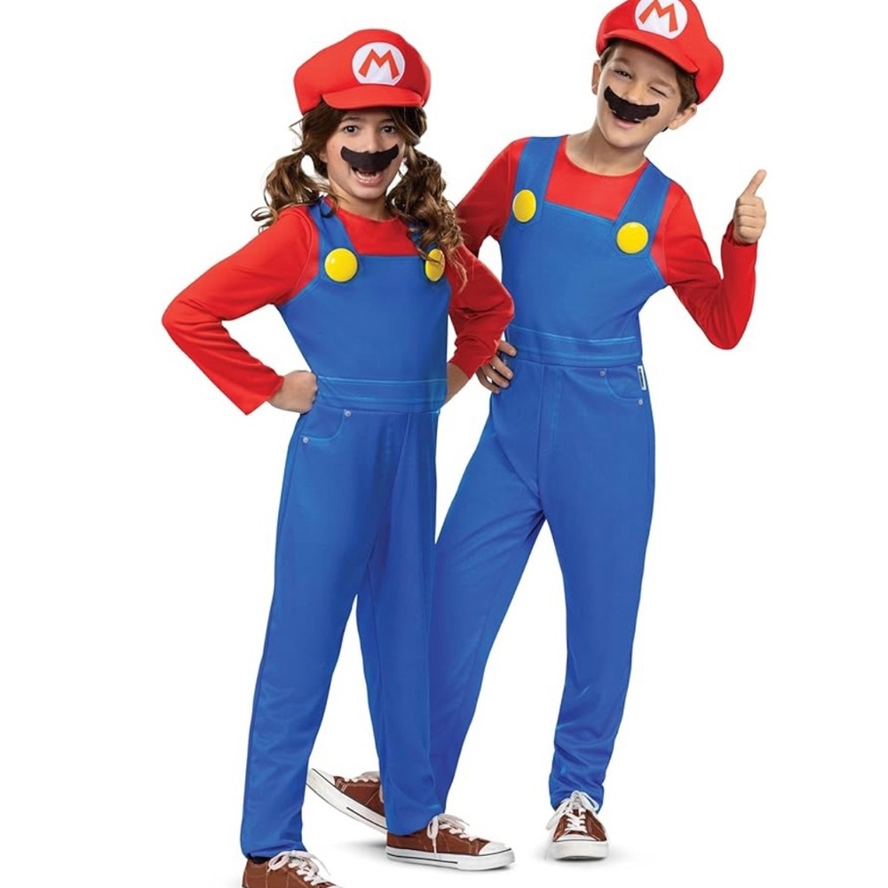 Kids Red and Blue Plumber Costume super Mario